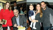 Bianca Rinaldi com Douglas Tavolaro; Iran Malfitano com a mulher, Elaine, e a filha, Laura - Graça Paes / Foto Rio News