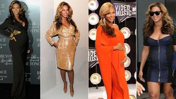 Beyoncé - Cortes justos e decotes ousados marcaram os looks da cantora durante toda a gravidez, garantindo estilo e sensualidade; - Getty Images; Grosby Group