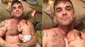 Robbie Williams posta primeira foto de Theodora, sua filha com Ayda Field - Reprodução Site Oficial Robbie Williams