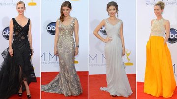 Os modelos dos vestidos desfilados no red carpet do Emmy Awards podem ser ótimas opções para noivas e madrinhas - Foto-Montagem/Getty Images