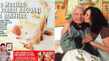 Cid Moreira na capa de 'Caras' em 1993 e com a mulher, Fátima - Arquivo CARAS