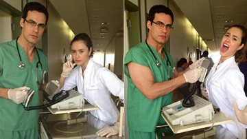 Carlos Casagrande e Amanda Richter gravam em hospital de Recife - Divulgação