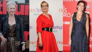 Helen Mirren, Meryl Streep e Lilia Cabral - Getty Images; TV GLOBO / Alex Carvalho