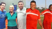 Ronaldo treina ao lado de Hortência, Marcio Atalla e Vampeta - Reprodução / TV Globo