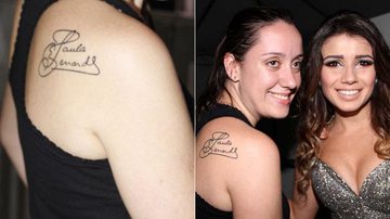 Fã tatua autógrafo de Paula Fernandes - Leo Franco e Thiago Duran /agnews