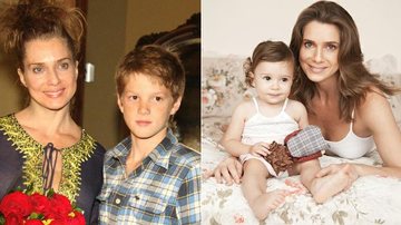 Letícia Spiller com os filhos Pedro e Stella - Foto-montagem