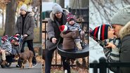 Tom Brady com seus filhos John e Benjamin em parque de Boston - Splash News