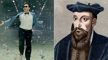 Psy e Nostradamus - Reprodução/ Getty Images