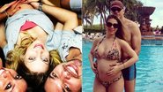 Sheila Mello mostra foto em que aparece recebendo o carinho de amigos em seu barrigão de grávida - Reprdoução/Instagram