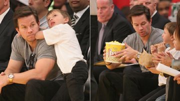 Mark Wahlberg e filho Michael se divertem em jogo de basquete nos Estados Unidos - Splash News splashnews.com