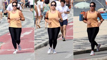 Renata Ceribelli corre pela orla do Leblon, no Rio de Janeiro - J. Humberto/AgNews