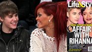Justin Bieber, Rihanna e a capa da 'Life & Style' desta semana - Getty Images e Reprodução