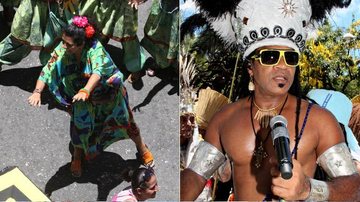 Regina Casé faz coreografia em bloco de Carlinhos Brown na Bahia - Wallace Barbosa e Gabriel Rangel / AgNews