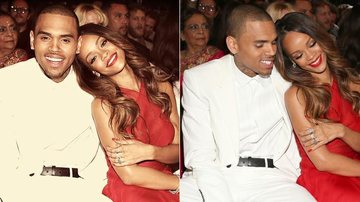 Abraçados, Rihanna e Chris Brown acompanharam a noite de premiação do Grammy Awards 2013, nos Estados Unidos - Getty Images