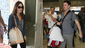 Megan Fox embarca no Rio com Brian Austin Green e o filho, Noah - Delson Silva/ AgNews