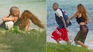 Rihanna e Chris Brown namoram em praia no Havaí no aniversário dela - Splash News