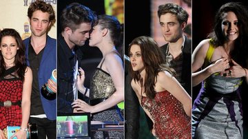Kristen e Robert no MTV Movie Awards em 2009, 2010, 2011 e 2012 - no último ano, apenas a atriz foi porque o ator estava trabalhando - Getty Images