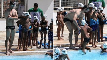 Michael Phelps dá aula para crianças na Rocinha, Rio de Janeiro - Fabio Martins/AgNews