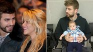 Gerard Piqué com Shakira e com Milan - Splash News; Reprodução / Facebook