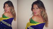 Gisele Bündchen posa enrolada na bandeira brasileira - Instagram/Reprodução