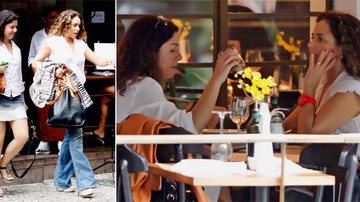 À mesa de restaurante com a jornalista Malu Verçosa, Daniela exibe a aliança trocada durante turnê na Europa. O sorriso da diva e da sua amada, que estão juntas há quatro meses. - Gil Rodrigues