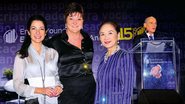 Com Sônia Hess e Chieko Aoki, ela prestigia Prêmio Empreendedor do Ano, comandado por Boechat. - Margarethe Abussamra