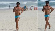 Juliano Cazarré exibe boa forma na praia da Barra da Tijuca - Dilson Silva/AgNews