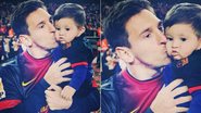 Messi não desgruda de seu pequeno Thiago, mesmo ao comemorar título do Campeonato Espanhol - Reprodução/Instagram