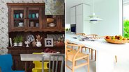 Os móveis de madeira escura ou clara para cozinhas deixam a decoração com olhar vintage e ao mesmo tempo elegante - Foto-montagem