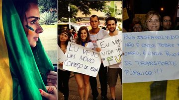Famosos em manifestação no Rio de Janeiro - Léo Marinho e Rodrigo dos Anjos / AgNews; Reprodução / Instagram
