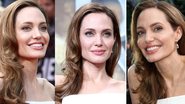 A atriz Angelina Jolie valoriza o cabelo liso com o penteado lateral, que é um sucesso entre as celebridades! - Foto-montagem/ Getty Images