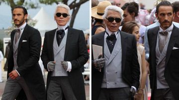 Karl Lagerfeld contrata seu guarda-costas para nova campanha de moda masculina - Foto-montagem