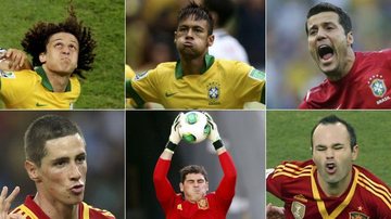 As caras e bocas dos jogadores de Brasil e Espanha na Copa das Confederações - Fotomontagem/Reuters