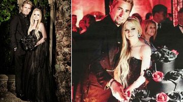 Avril Lavigne se casou com um vestido de noiva preto - Reprodução