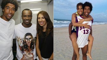 Dante e a mulher Joce no show do cantor Thiaguinho; ao lado, diversão na praia em Fortaleza - Fred Pontes/Divulgação e Instagram/Reprodução