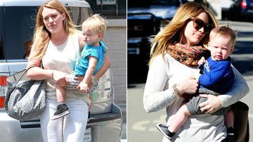Hilary Duff e seu filho de 1 ano e quatro meses - Foto-montagem