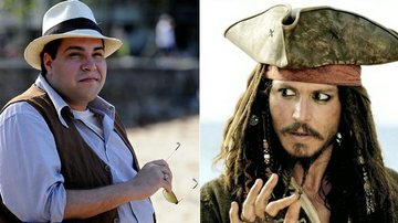 Tiago Abravanel e o personagem Jack Sparrow - Reprodução / TV Globo e Google
