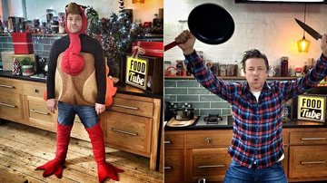 Chef Jamie Oliver se veste de peru em gravação de programa - Instagram/Reprodução