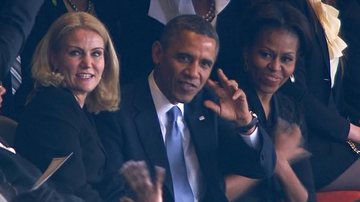 Helle Thorning-Schmidt, Barack Obama e Michelle Obama - Reuters