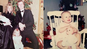 Paris Hilton posa ao lado dos pais em foto de seu primeiro Natal - Reprodução/Instagram
