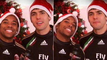 Kaká e Robinho gravam vídeo de Natal - Instagram AC Milan/Reprodução