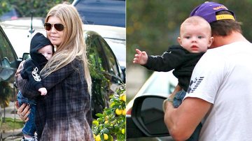 Fergie e Josh Duhamel passeiam com o filho, Axl - AKM-GSI/Splash