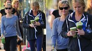 Reese Witherspoon e Naomi Watts tomam suco verde - Foto-montagem