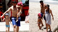 Thiago Lacerda e Vanessa Lóes curtem praia com os filhos - Marcos Ferreira / Foto Rio News