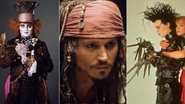 Johnny Depp como os personagens Chapeleiro Maluco, Jack Sparrow e Edward Mãos de Tesoura - Reprodução / IMDB e 20th Century Fox