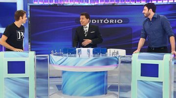 Silvio Santos e os humoristas Danilo Gentili e Fábio Porchat - Roberto Nemanis/SBT