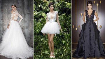 Vestido de noiva: transparência e manga longa são destaques da coleção de Lucas Anderi - Foto-montagem
