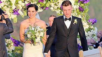 Os casamentos de abril: Nick Carter e Lauren Kitt - Splash News/AKM-GSI / AKM-GSI