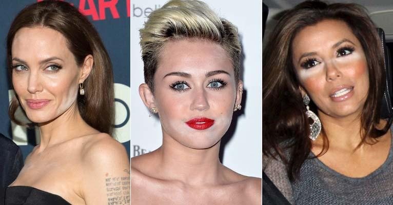 Angelina Jolie, Miley Cyrus e Eva Longoria - Getty Images