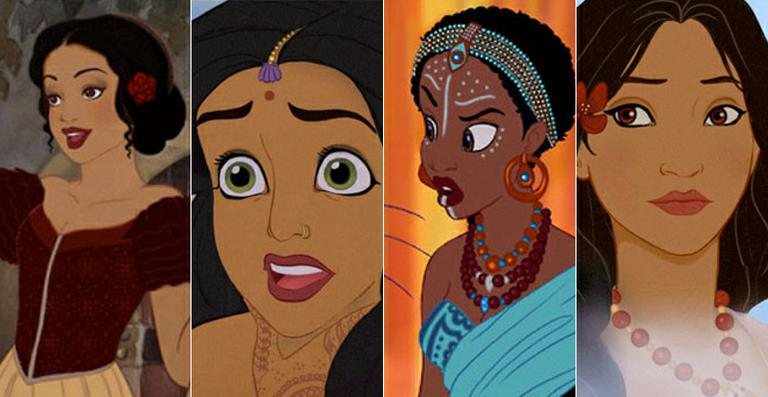 Artista refaz princesas da Disney de diferentes nacionalidades - Reprodução / E!Online